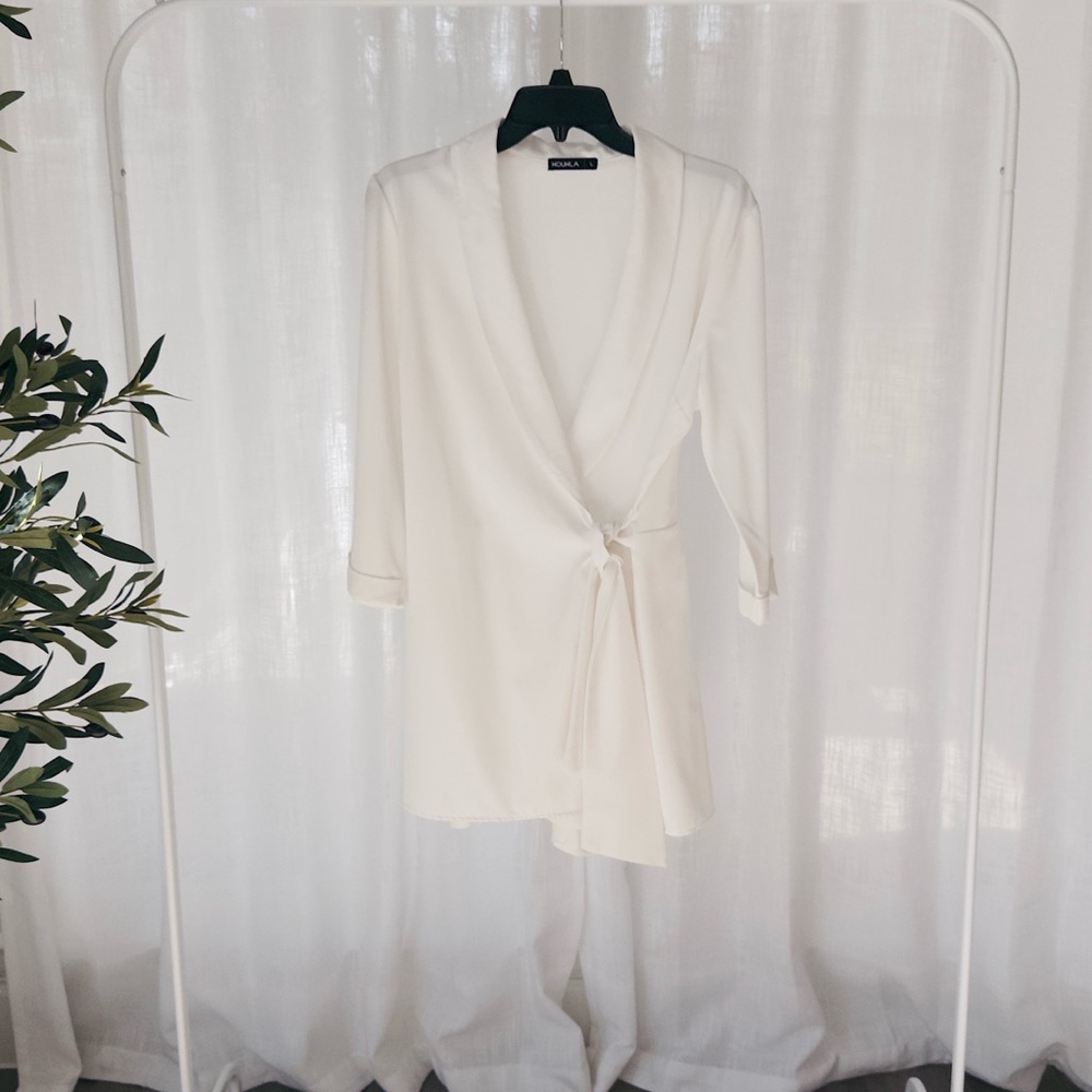 Elegant White Women's Robe Romper.